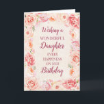 Pink Watercolor Flowers Daughter Birthday Card<br><div class="desc">Birthday card for daughter with pretty vintage blush pink watercolor flowers and thoughtful verse.</div>