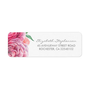 Pink Watercolor Flowers Elegant Wedding