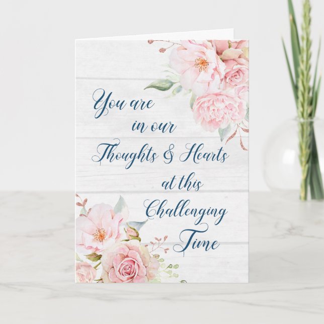 Pink Watercolor Flowers Get Well Soon Card (Front)