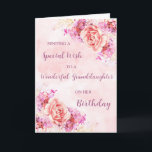 Pink Watercolor Flowers Granddaughter Birthday Card<br><div class="desc">Birthday card for granddaughter with vintage pink and purple watercolor flowers and thoughtful verse.</div>