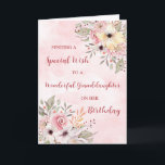 Pink Watercolor Flowers Granddaughter Birthday Card<br><div class="desc">Birthday card for granddaughter with vintage pink watercolor flowers and thoughtful verse.</div>