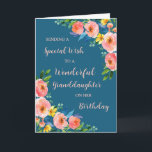 Pink Watercolor Flowers Granddaughter Birthday Card<br><div class="desc">Birthday card for granddaughter with vintage pink watercolor flowers and thoughtful verse.</div>