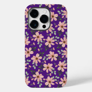 pink watercolor flowers pattern Case-Mate iPhone 14 pro case