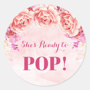 Pink Watercolor Flowers Ready to Pop Favour Tags