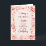 Pink Watercolor Flowers Sister Birthday Card<br><div class="desc">Birthday card for sister with pretty vintage blush pink watercolor flowers and thoughtful verse.</div>