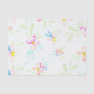 Pink Watercolor Flowers Tissue Paper