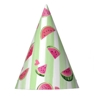 Pink Watercolor, Fruit One in a melon Birthday Party Hat