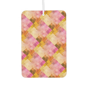 Pink Watercolor Geometric Pattern Car Air Freshener
