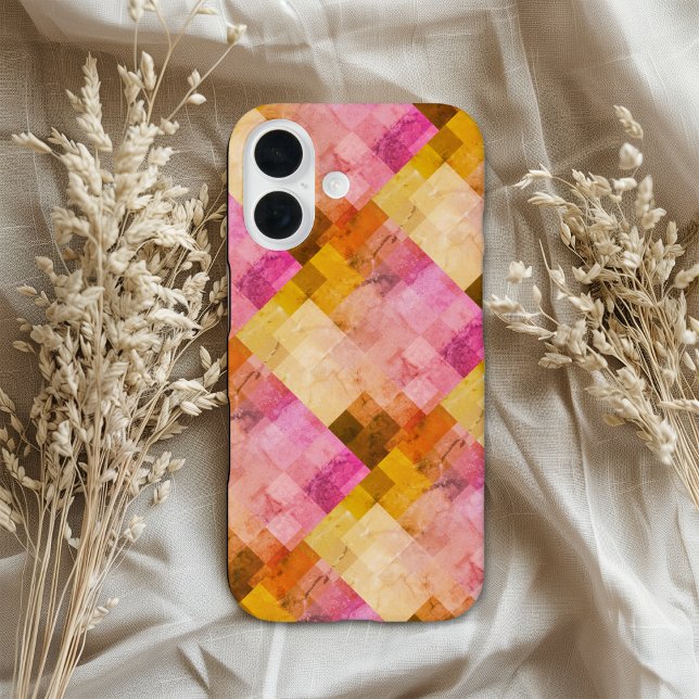 Pink Watercolor Geometric Pattern Case-Mate iPhone Case (Creator Uploaded)
