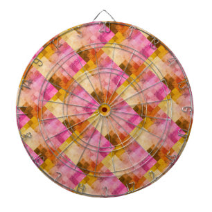 Pink Watercolor Geometric Pattern Dartboard