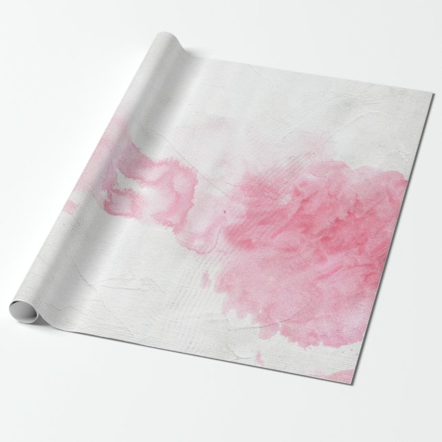 Pink Watercolor Gift Wrap (Unrolled)