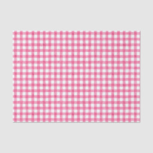 Pink Watercolor Gingham Tissue Paper