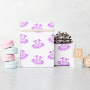 Pink Watercolor Girly Birthday Ballerina Tutu Wrapping Paper