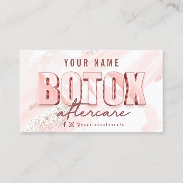 Pink Watercolor Glitter Aftercare Card (Front)