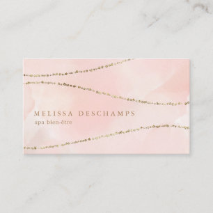 Pink Watercolor Gold Glitter Trail Loyalty Card