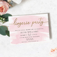 Pink Watercolor Gold Lingerie Party Bridal Shower