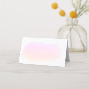 Pink watercolor guest name place card