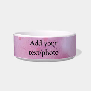 Pink watercolor hand painted abstract text add nam bowl