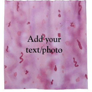 Pink watercolor hand painted abstract text add nam shower curtain