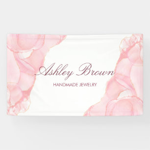 Pink Watercolor Handmade Jewellery Earring Display Banner