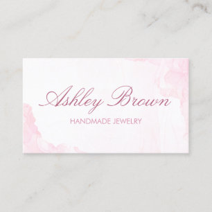 Pink Watercolor Handmade Jewellery Necklace Earrin Business Card