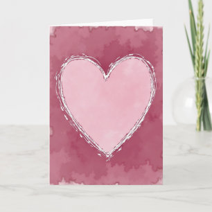 Pink Watercolor Heart Card