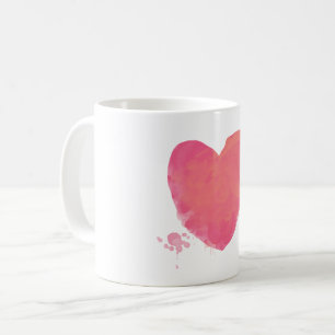 Pink Watercolor Heart Coffee Mug