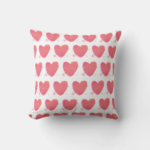 Pink Watercolor Heart Cushion