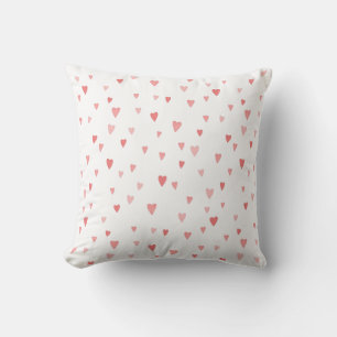 Pink Watercolor Heart Pattern Decor Art Cushion