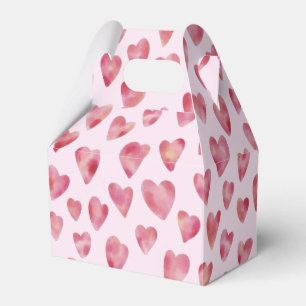 Pink Watercolor heart pattern Favour Box
