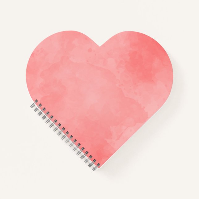 Pink watercolor heart pattern notebook (Front)