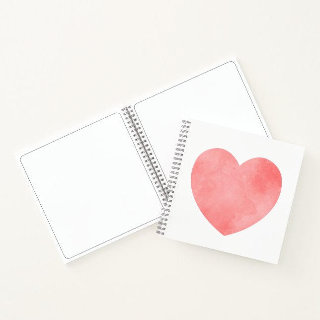 Pink watercolor heart pattern notebook (Inside)