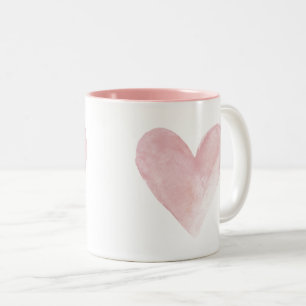 Pink Watercolor Heart Pink Valentine Love Mug
