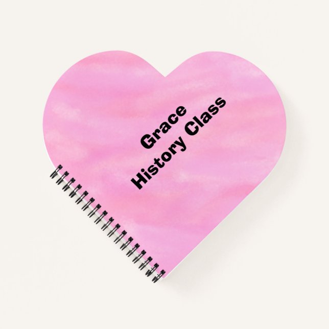 Pink Watercolor Heart Quick Note Taking Notebook (Front)