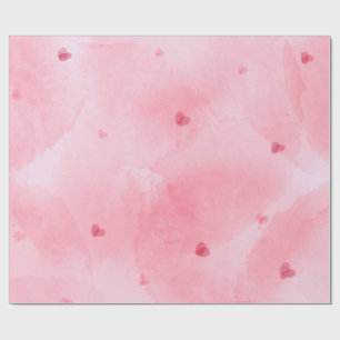 Pink Watercolor Heart  Wrapping Paper