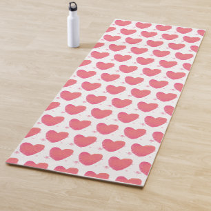 Pink Watercolor Heart Yoga Mat