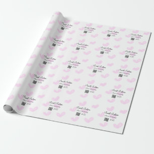 Pink watercolor hearts QR  Sweet sixteen birthday  Wrapping Paper