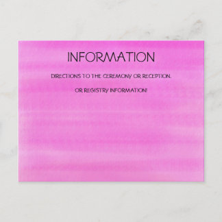 PINK WATERCOLOR INFORMATION CARD