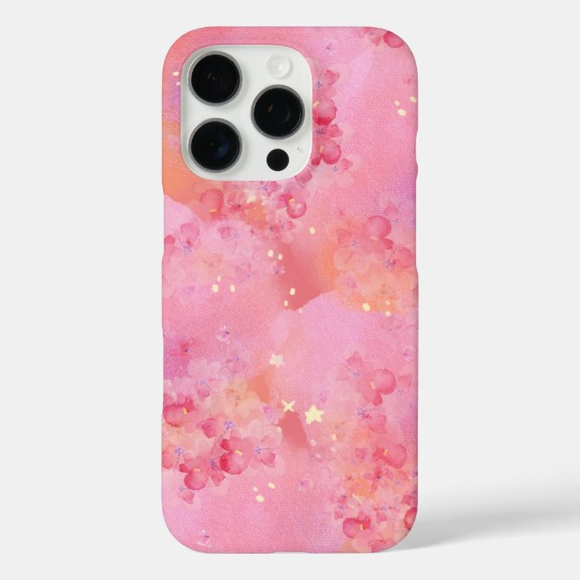 Pink Watercolor iPhone Case - Dreamy Pastel Galaxy (Back)