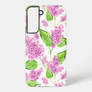 Pink watercolor lilac flowers samsung galaxy case
