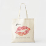 Pink Watercolor Lips Personalised Tote<br><div class="desc">Pink watercolor Lips. Personalise with name and event. Text font and colour can be modified.</div>