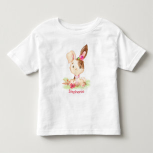 Pink Watercolor Little Bunny Toddler T-Shirt