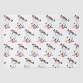 Pink Watercolor Little Cow Tissue Paper