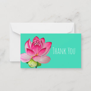 Pink watercolor lotus flower fine art card
