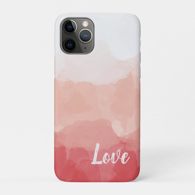 Pink Watercolor Love Case-Mate iPhone Case (Back)
