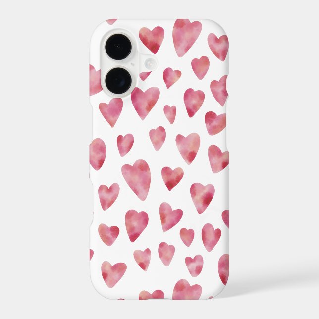 Pink Watercolor Love Heart Pattern (Back)