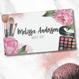 Pink Watercolor Makeup Artist Name Tag