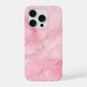 Pink Watercolor Marble Pattern iPhone 15 Pro Case