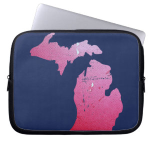 Pink Watercolor michigan Art michigander pride Laptop Sleeve