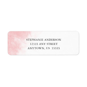 Pink Watercolor Minimal Return Address